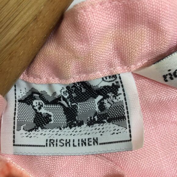 Richard Malcolm Irish Linen Sleeveless Crew Neck Button Up Blouse Top Pink Med - Picture 4 of 11